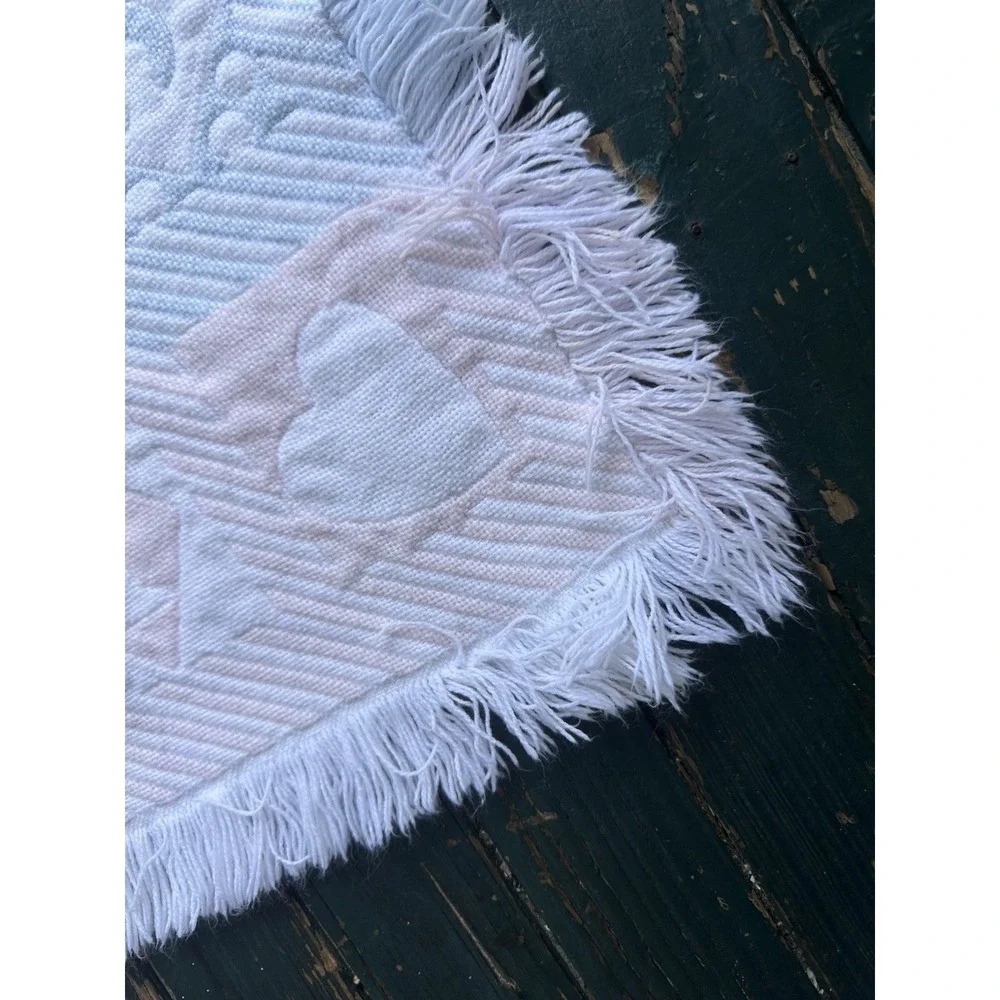Baby Blanket Fringe Pastel Blocks‎ Moon Star ABC Acrylic Vintage